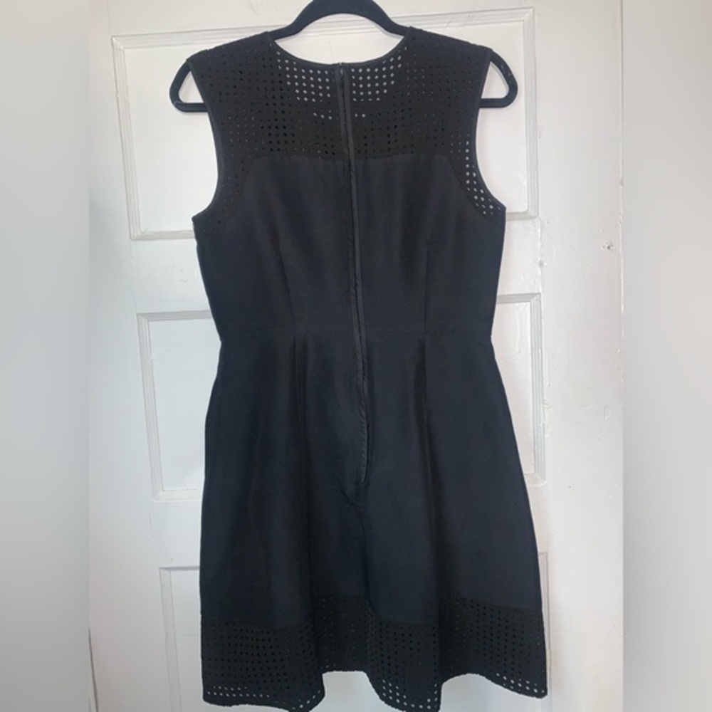 J. Crew black silk‎ blend perforated A-line dress size 4 - Picture 9 of 12